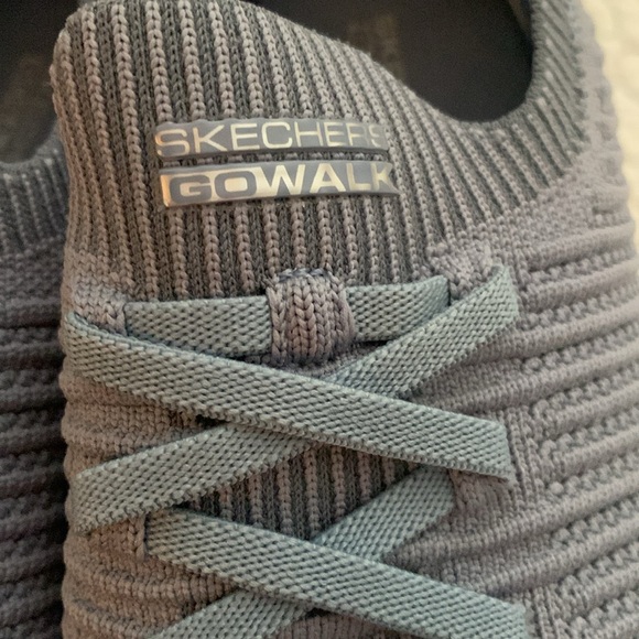 SKETCHERS GO WALK GRAY WOVEN STRETCH SZ 6 1/2 - Picture 2 of 7
